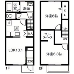 弥富駅 徒歩6分 1-2階の物件間取画像